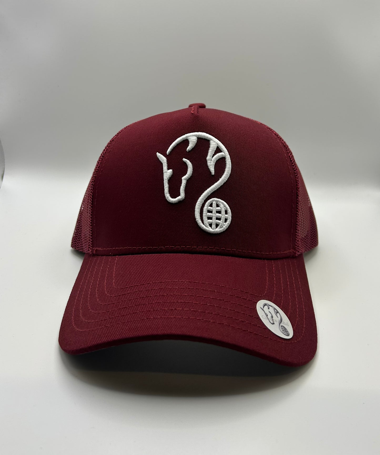 Burgundy / Gray / White logo